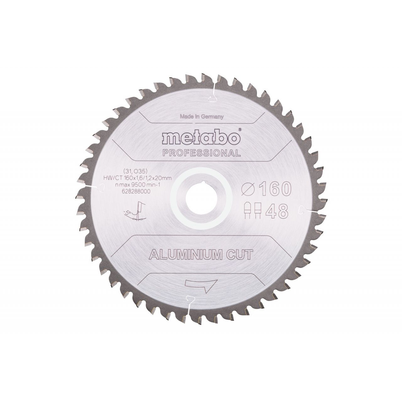 Hoja de sierra "aluminium cut - professional", 160x20 Z48 DP/DT 5°neg (628288000)