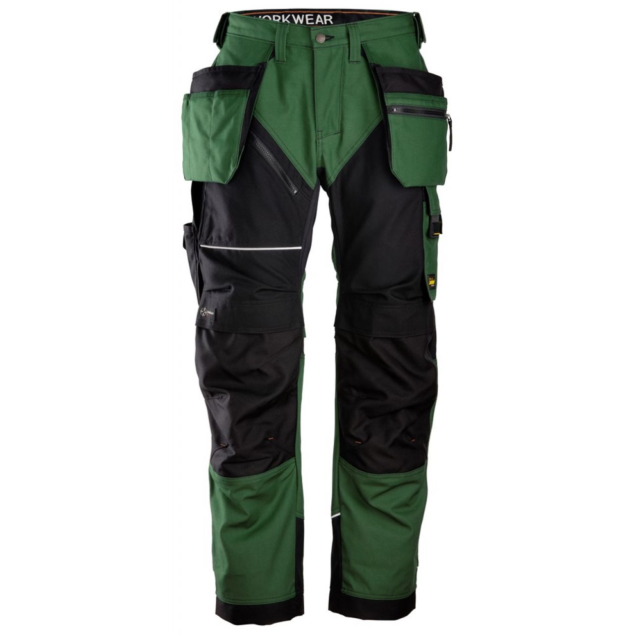 6214 Pantalones largos de trabajo con bolsillos flotantes Canvas+ RuffWork verde forestal-negro talla 50