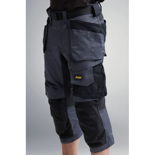 Pantalon pirata elasticos AllroundWork con bolsillos flotantes gris acero-negro talla 058