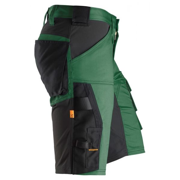 6143 Pantalones cortos de trabajo elásticos AllroundWork verde forestal-negro talla 44