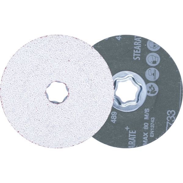 Disco de lija COMBICLICK, grano cerámico, Ø 115 mm CO-ALU36 para materiales no férricos blandos