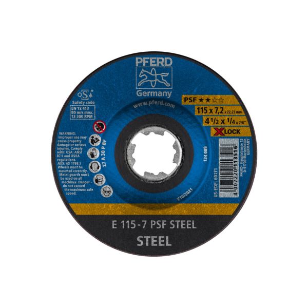 Disco de desbaste E 115x7,2 mm X-LOCK línea universal STEEL para acero