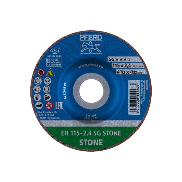 Disco de corte EH 115x2,4x22,23 mm embutido línea de rendimiento SG STONE para piedra