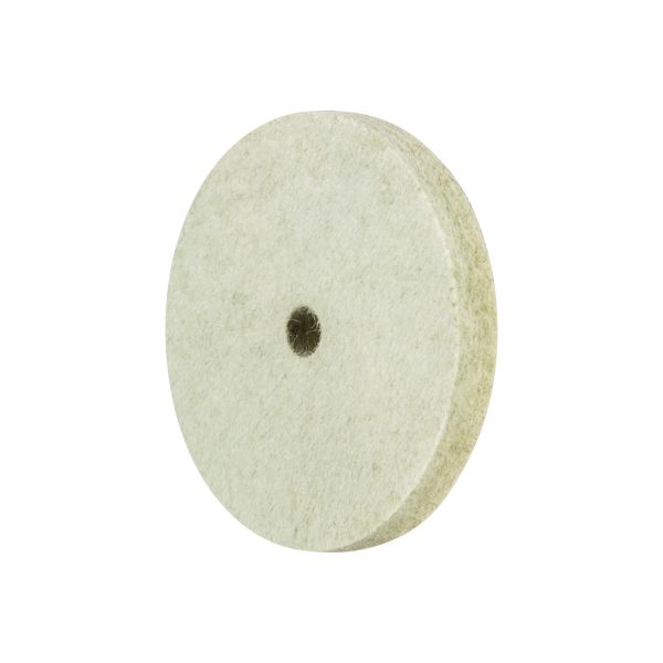 Disco de fieltro con inclusión de latón FKSC Ø 80x10 mm agujero Ø 10 mm, para prepulido