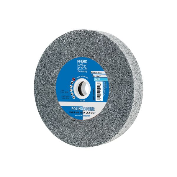 Disco de vellón prensado POLINOX PNER 150x25 mm agujero Ø 25,4 mm semiblando SIC fino