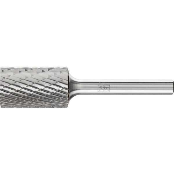 Fresa de metal duro cilíndrica ZYA Ø 16x25 mm, mango Ø 6 mm, Z3P medio universal, dentado cruzado