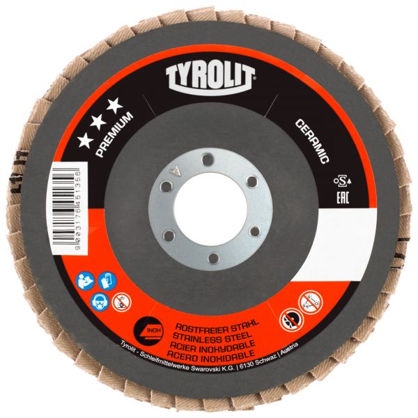 Tyrolit Discos de láminas CERAMIC para acero inoxidable 115  27ELA 115x22,2 CA40R-B