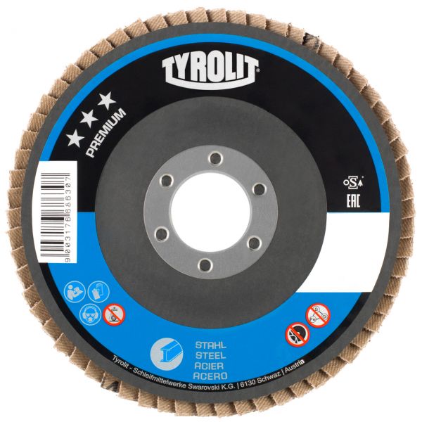 Tyrolit Discos de láminas para acero 125  27SLA 125x22,2 A80S-B